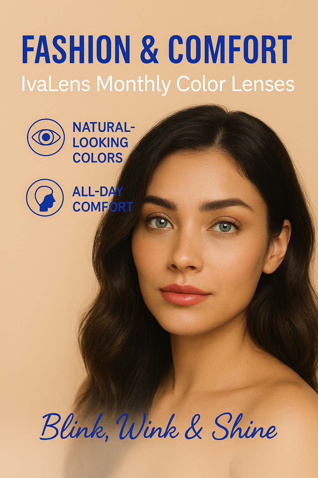 Ivalens Monthly Color Contact lens-(Deep Blue) - Image 4