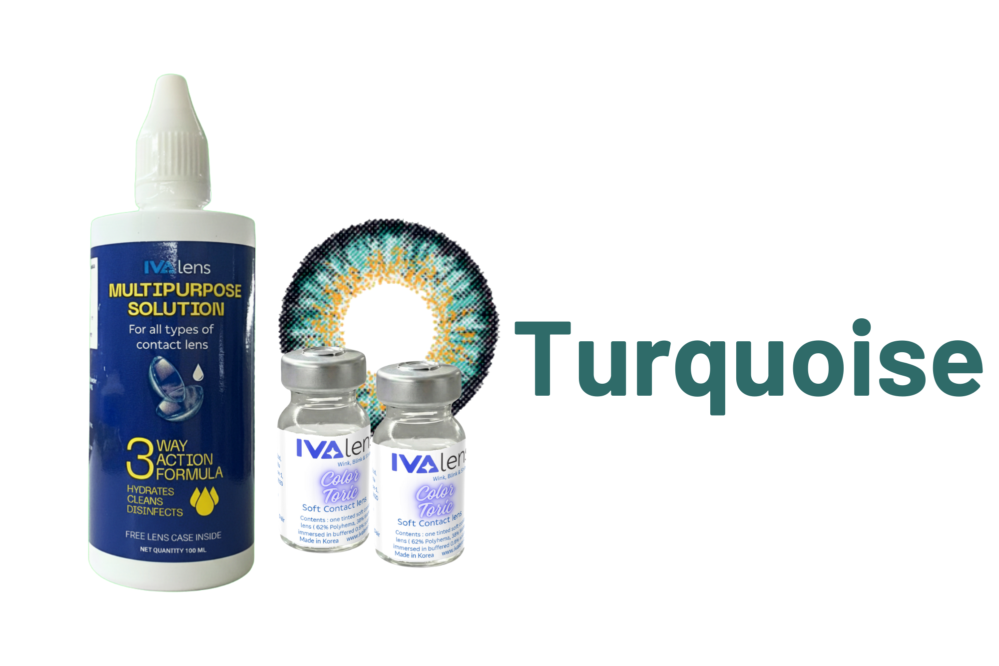 IVALens Color Toric Contact Lens- Turquoise - Image 4