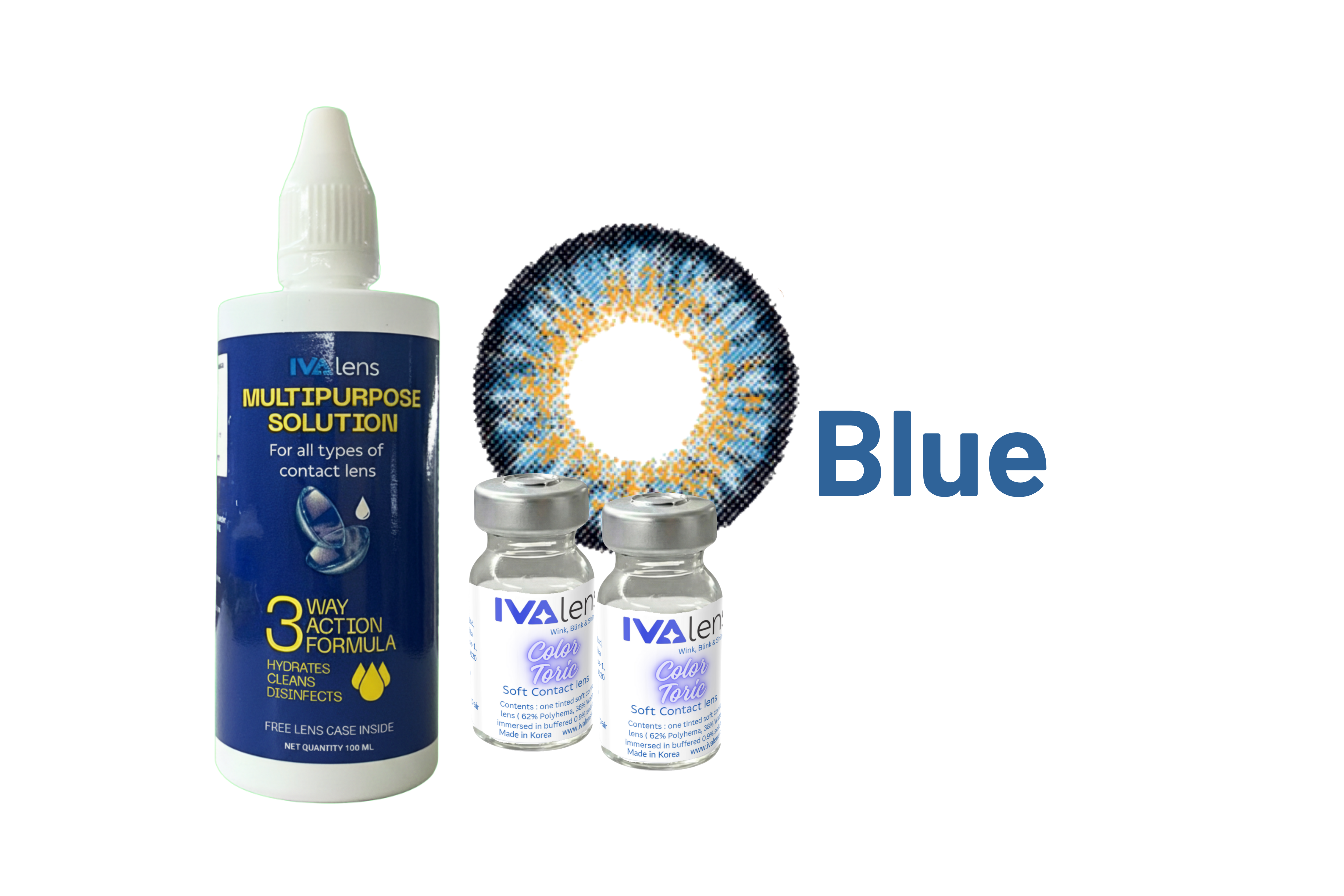 IVALens Color Toric Contact Lens- Blue - Image 3